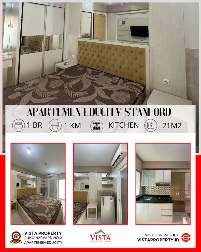 Disewakan Apartemen Educity Stanford Type Studio by Vista Property