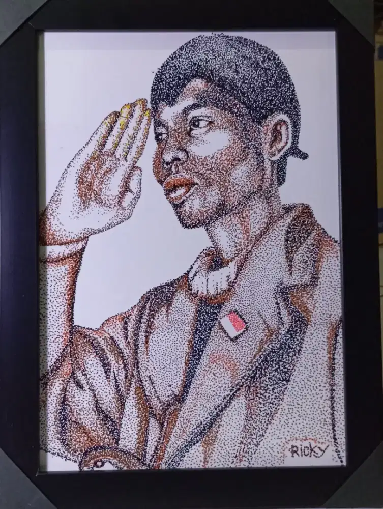 Lukisan Unik Pahlawan Dengan Sistem Titik2 / Pointilisme
