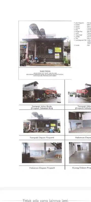 di jual ruko bisa Cessie ,lelang, KPKNL dibawah tangan kota bogor