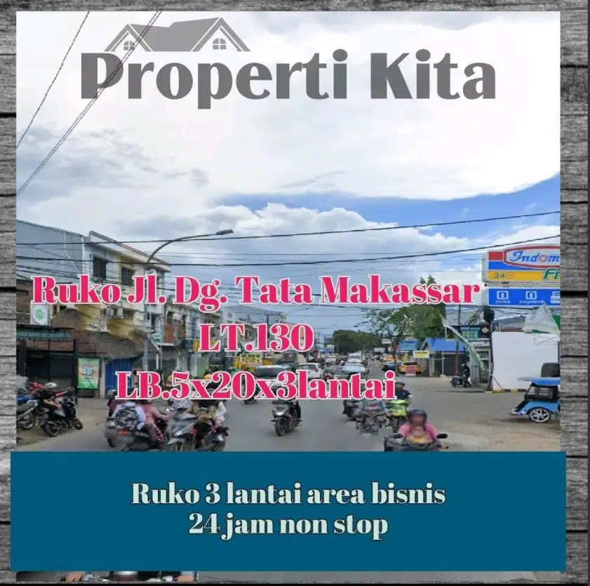 Dijual ruko jalan dg tata kota makassar