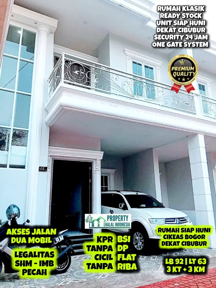Jual Rumah Klasik Siap Huni Cikeas Bogor KPR BSI Tanpa DP Flat No Riba