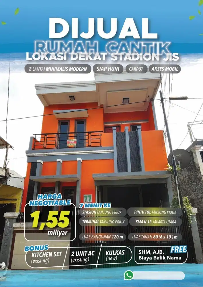 Dijual rumah 2 lantai lokasi dekat suntermall