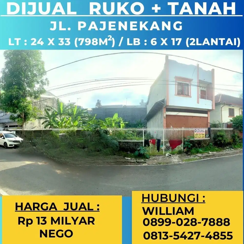 JUAL RUKO+TANAH JL PAJENEKANG MAKASSAR