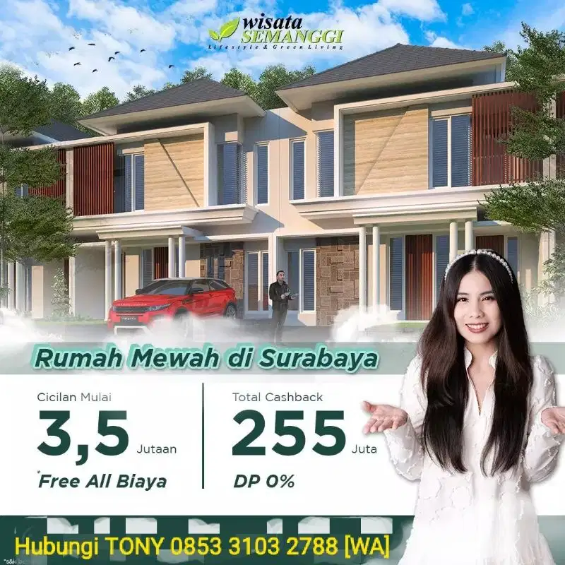 Rumah Murah Surabaya Wisata Semanggi dkt OERR MERR DP 0% Ang 2Jt-an