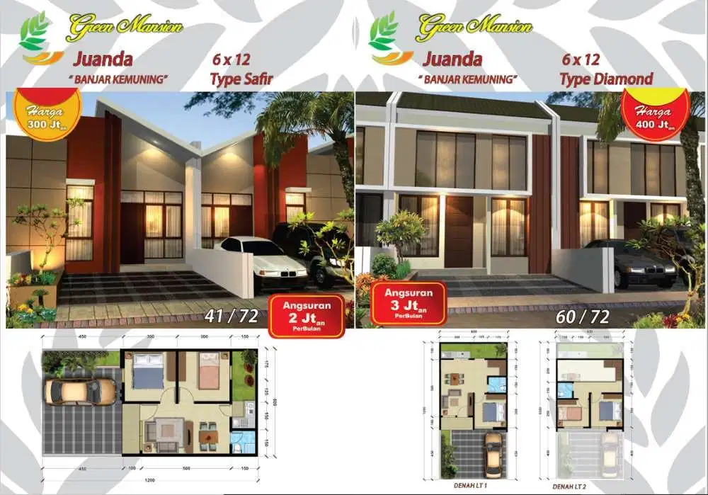 Dijual Rumah Baru di Blok Safir, Green Mansion, Banjar Kemuning,Juanda