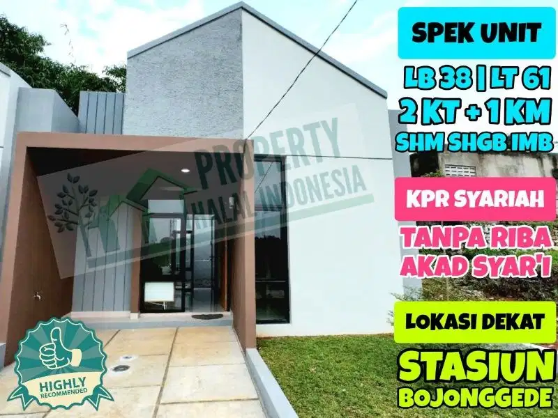 Jual Rumah Modern Bojonggede SHM IMB Dekat Stasiun Bojonggede