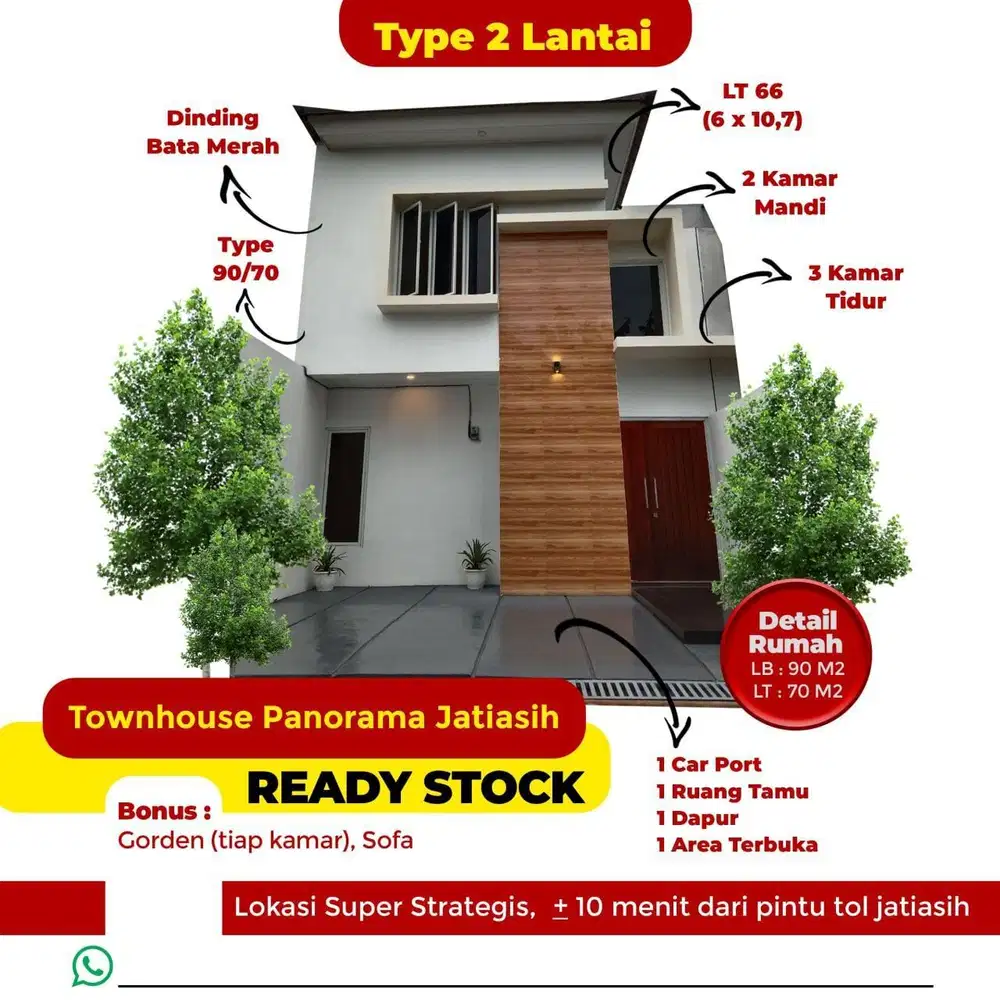 Townhouse cantik 2 Lantai lokasi dekat tol jatih Asih