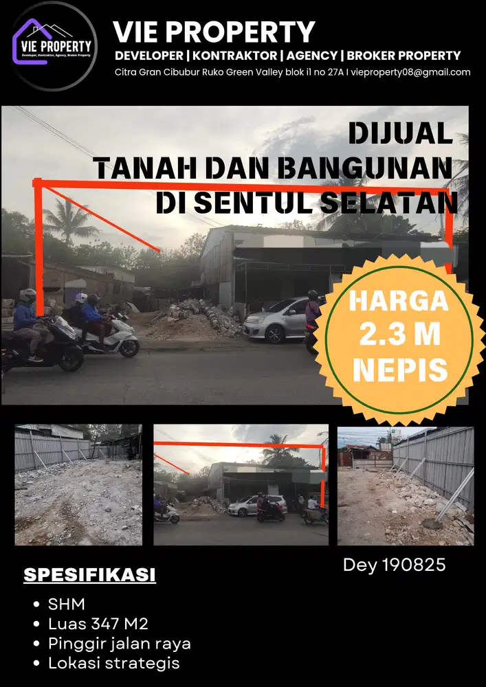 DIJUAL TANAH DI LOKASI  STRATEGIS DI SENTUL SELATAN