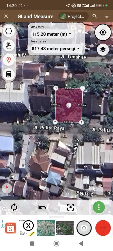 Di sewakan Tanah jl Pelita Raya, cocok Cafe & Sport Station