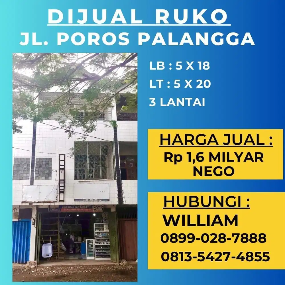 JUAL CEPAT RUKO JL POROS PALANGGA DEKAT JEMBATAN KEMBAR