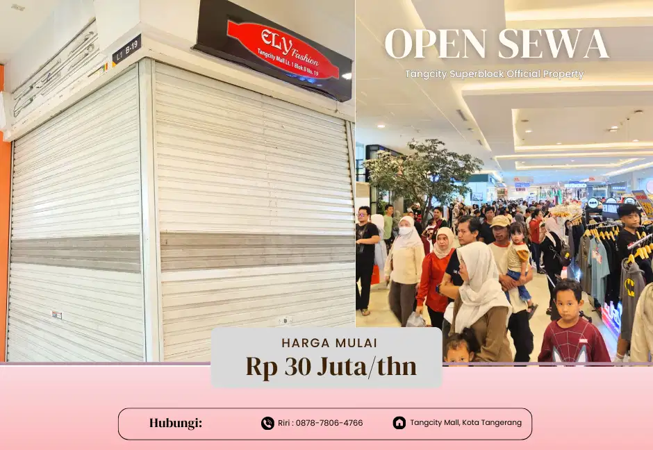 Disewakan Unit Lantai 1 B19 Tangcity Mall – Lokasi Strategis!