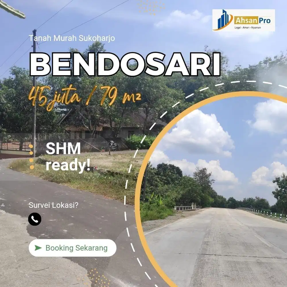 TANAH MURAH 45 JUTA DI CUWANAN BENDOSARI SUKOHARJO