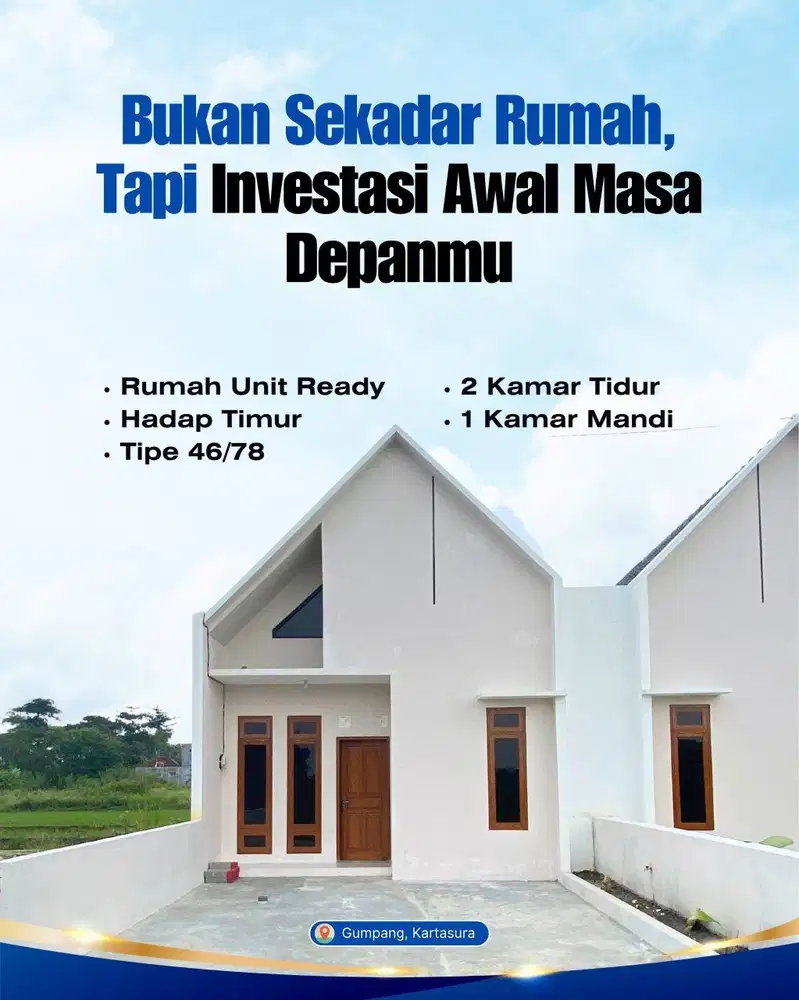 RUMAH HUNIAN READY DI GUMPANG KARTASURA DEKAT KAMPUS UMS SOLOSURAKARTA