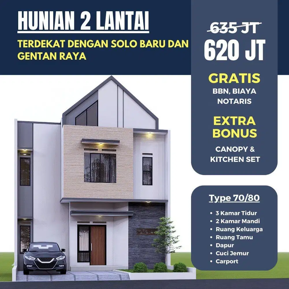 DIJUAL RUMAH PESAN BANGUN 2 LANTAI DEKAT SOLOBARU DAN GENTAN RAYA