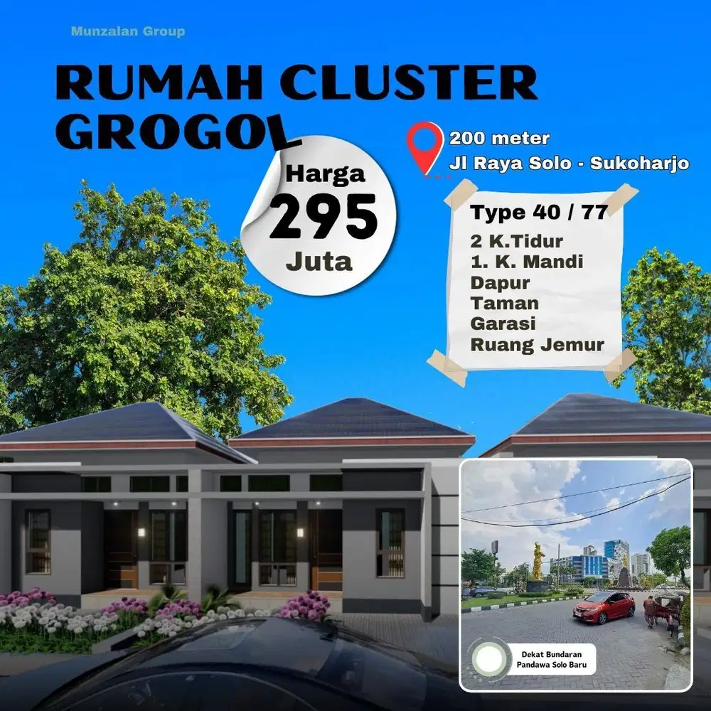 DIJUAL RUMAH DI PARANGJORO GROGOL 2 MENIT KE SOLO BARU