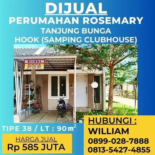 DIJUAL RUMAH CLUSTER ROSEMARY TANJUNG BUNGA MAKASSAR