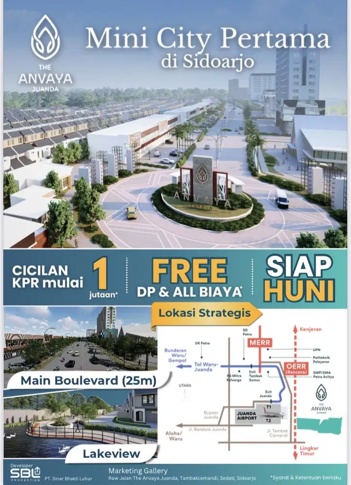 Bayar 1 Juta dapat Rumah dekat MERR SURABAYA, Tanpa Dp & Free Biaya2