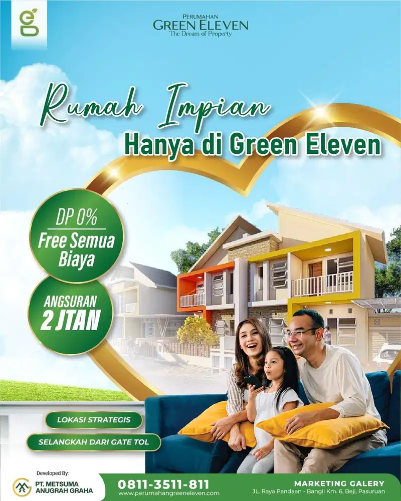 Rumah Premium Dijual Murah Sangat Strategis 0Jalan Raya DP0% Di Bangil