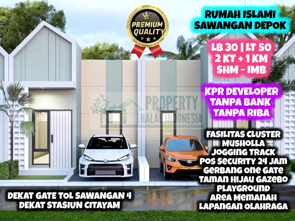 Jual Rumah Islami Modern Murah Sawangan Depok SHM IMB KPR Tanpa Riba