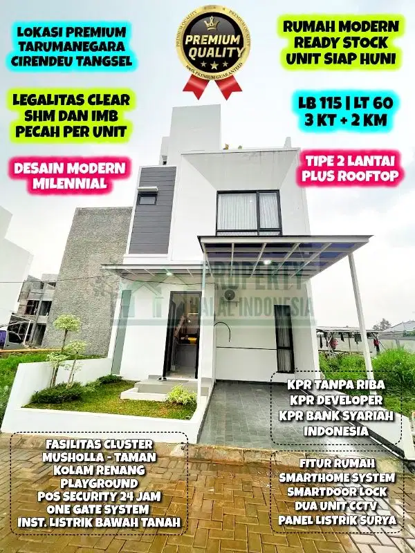 Jual Rumah Modern Siap Huni Tarumanegara Cirendeu SHM IMB Pecah