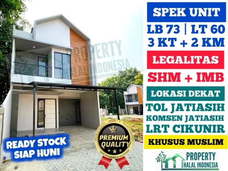 Jual Rumah Baru Siap Huni Dekat Komsen Jatiasih - KPR Tanpa Riba
