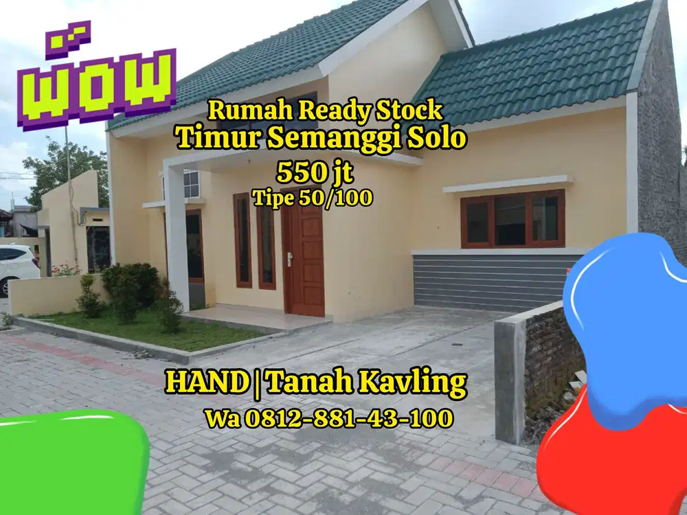 RUMAH SIAP HUNI MOJOLABAN SUKOHARJO TIMUR PASAR KLIWON SOLO SURAKARTA