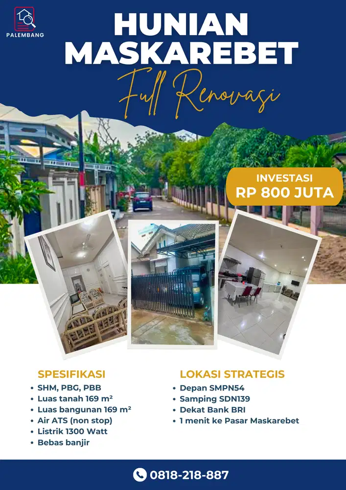 Dijual Rumah Palembang - Maskarebet - Full Renovasi