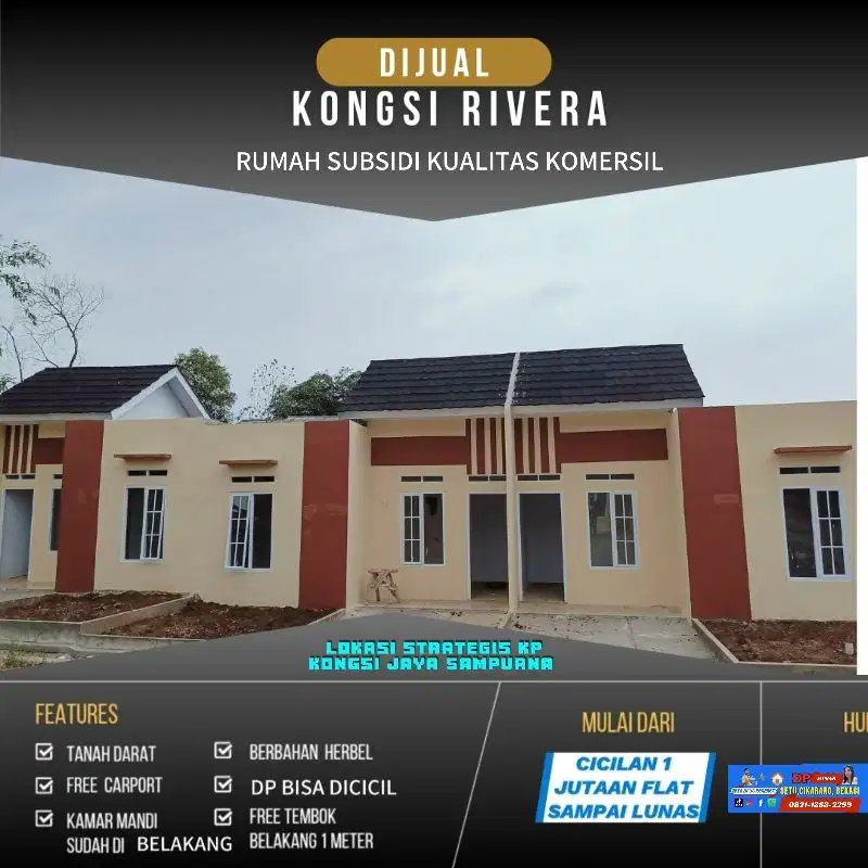 RUMAH SUBSIDI KONGSI RIVERA Dekat MM2100 Cikarang Selatan