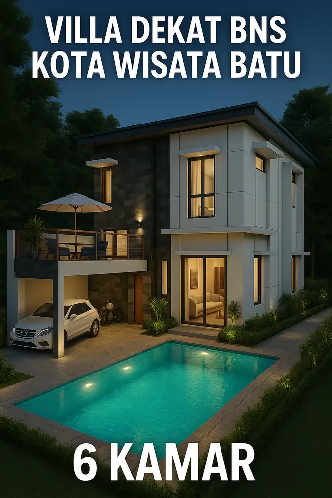 Dijual rumah Villa akses mobil depan jatim park