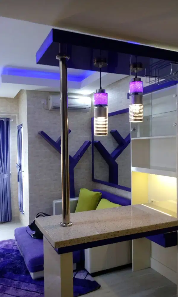 KAMAR TIPE 2BR, APARTEMEN TENGAH KOTA SEMARANG, INTERIOR,FREE PARKIR