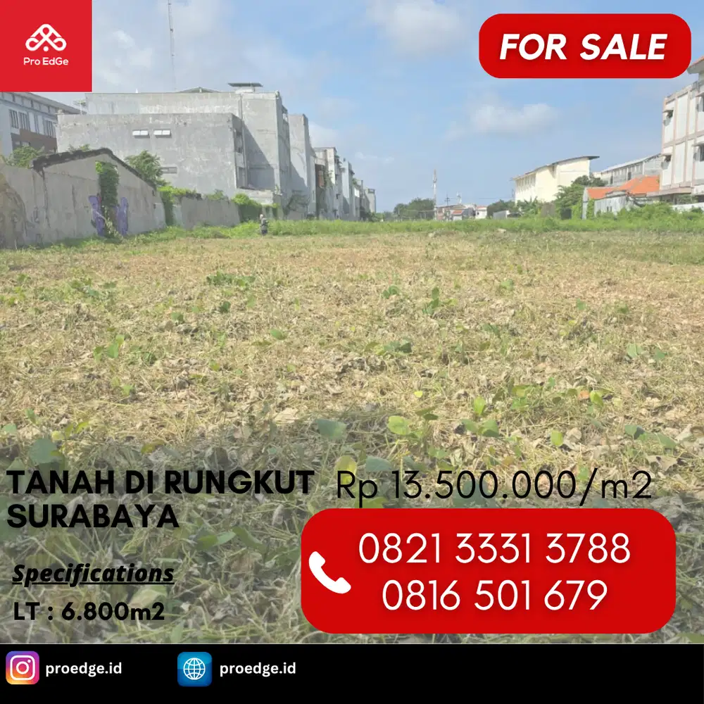 Dijual Segera Tanah Lokasi Strategis di Rungkut Surabaya