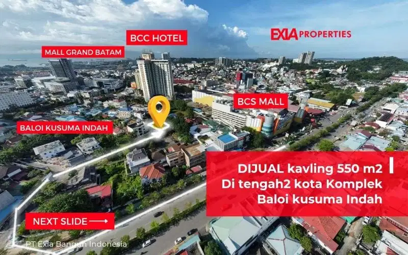 Dijual kav strategis  550m2 tengah kota Batam