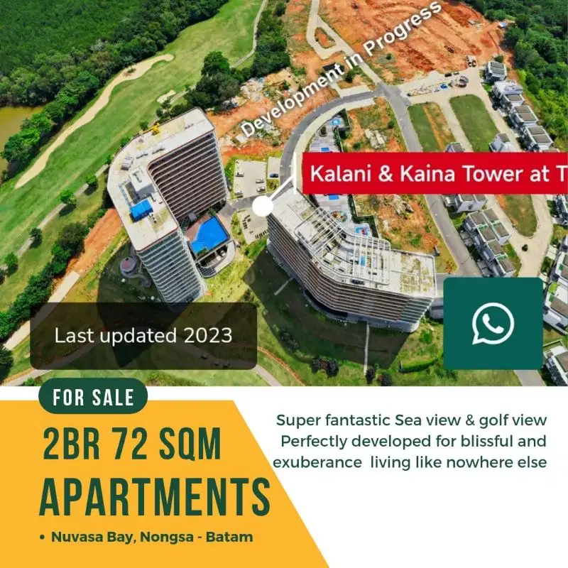 Dijual apartment 2 br 72m2cantik  Nuvasabay Nongsa Batam