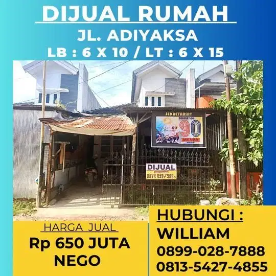JUAL RUMAH JL ADHIYAKSA BELAKANG KAMPUS HANDAYANI PANAKKUKANG MAKASSAR