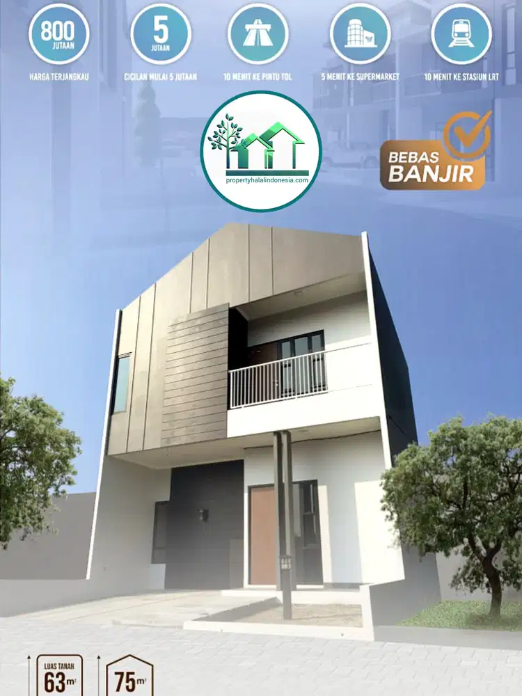 Jual Rumah Scandinavian Rawalumbu Bekasi - KPR BSI Tanpa DP Tanpa Riba