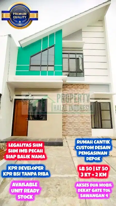 Rumah Siap Huni Pengasinan Sawangan Depok Custom Desain SHM IMB Pecah