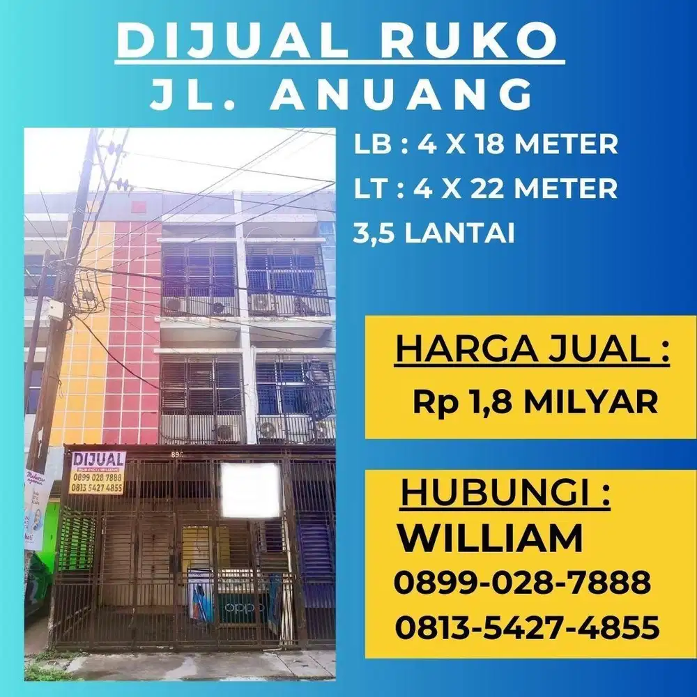 JUAL RUKO MURAH JL ANUANG MAKASSAR