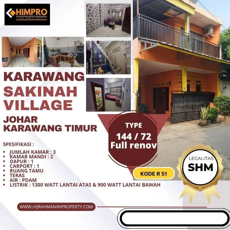 DIJUAL RUMAH 2 LANTAI BELAKANG PEMDA KARAWANG