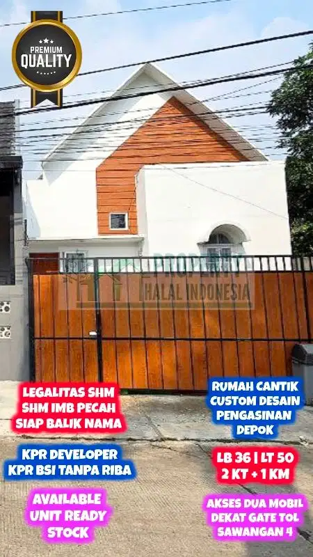 Rumah Modern Custom Design Pengasinan Sawangan Depok KPR Tanpa Bank