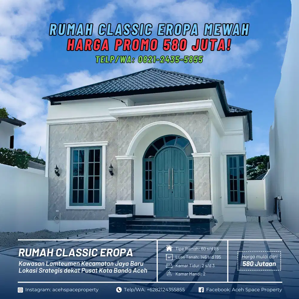 Dijual Rumah Classic di Lamteumen Barat Dibelakang Polantas - Hunian Cantik Best Seller!
