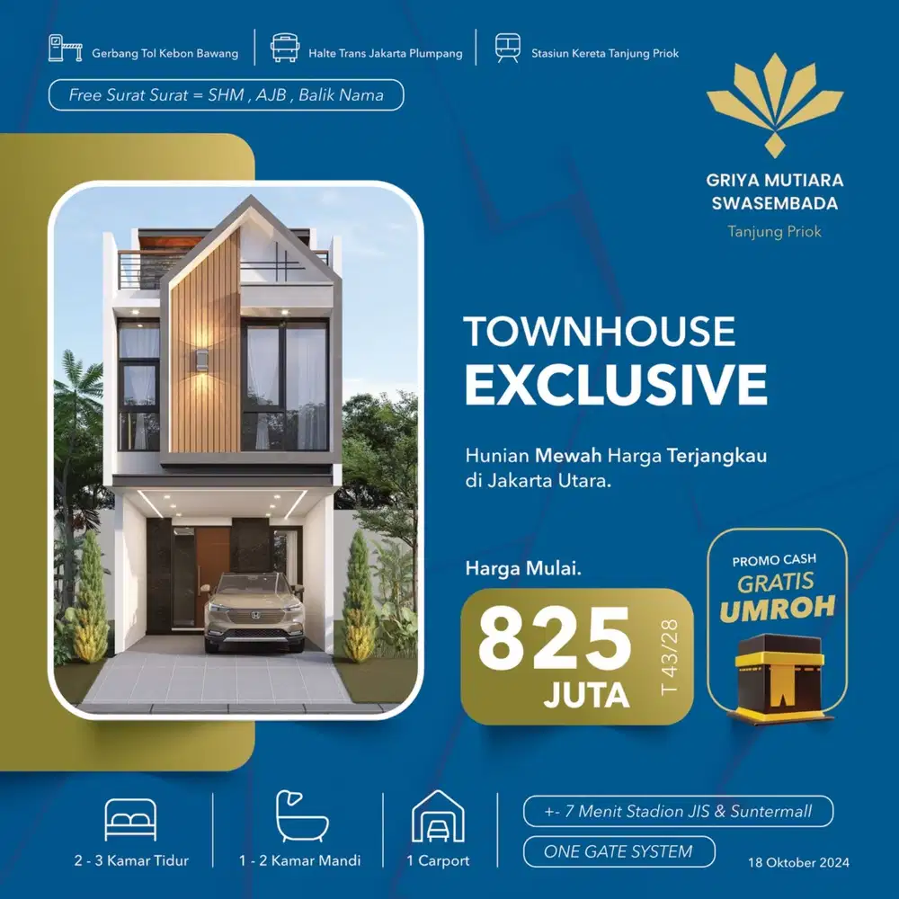 Rumah mewah 2 lantai hrga terjangkau lokasi dekat suntermall & Jis