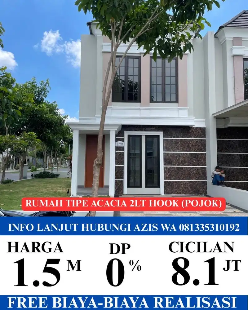 Rumah baru siap huni pojok tipe acacia lokasi amartha safira sidoarjo