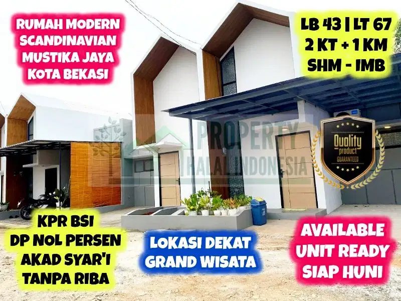 Jual Rumah Siap Huni Mustika Jaya Kota Bekasi Desain Modern SHM IMB