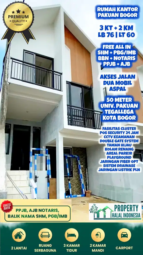 Jual Rumah Kantor Dekat Botani Square Kota Bogor Free Surat SHM All in