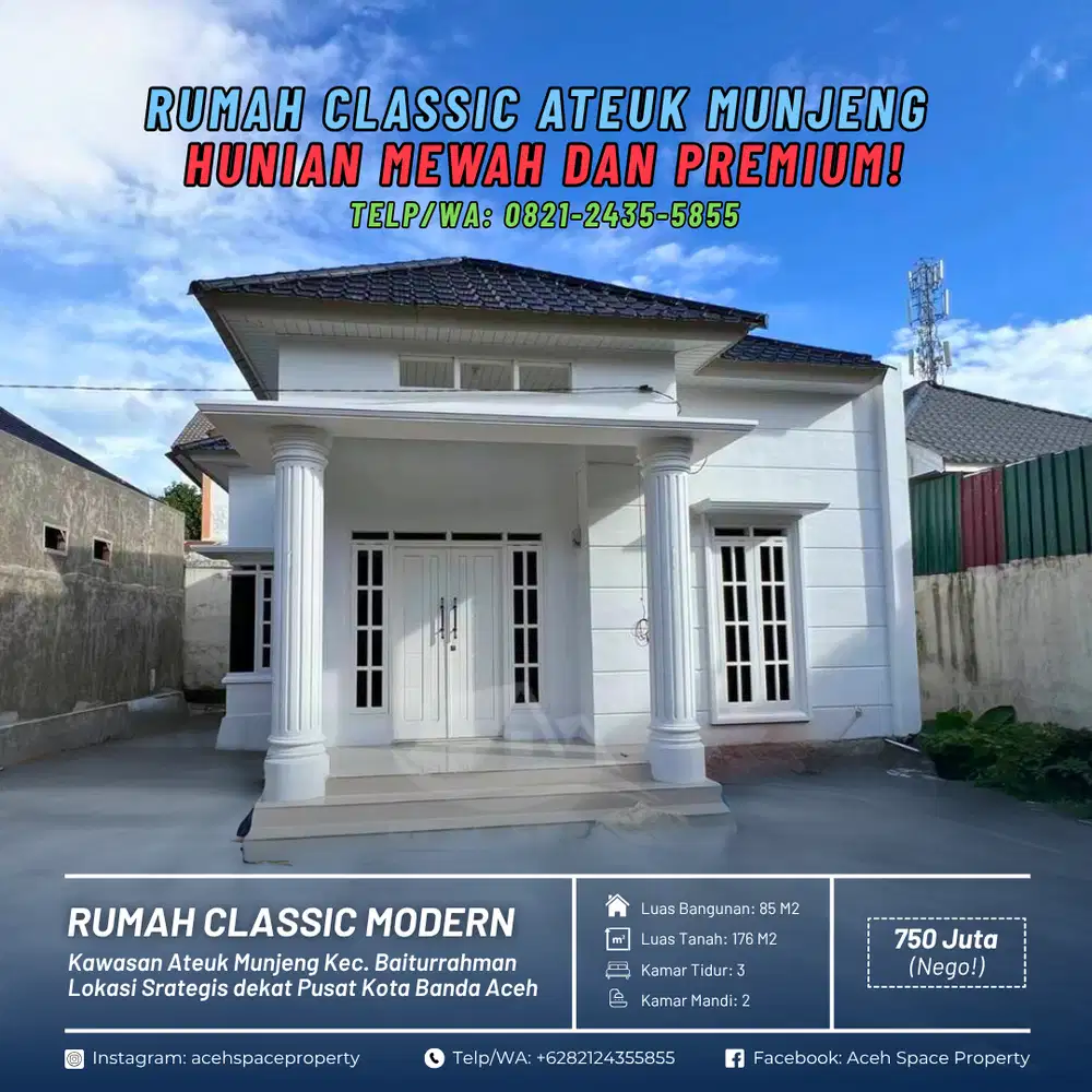 Dijual Rumah Classic di Kp. Ateuk Baiturrahman Pusat Kota Banda Aceh