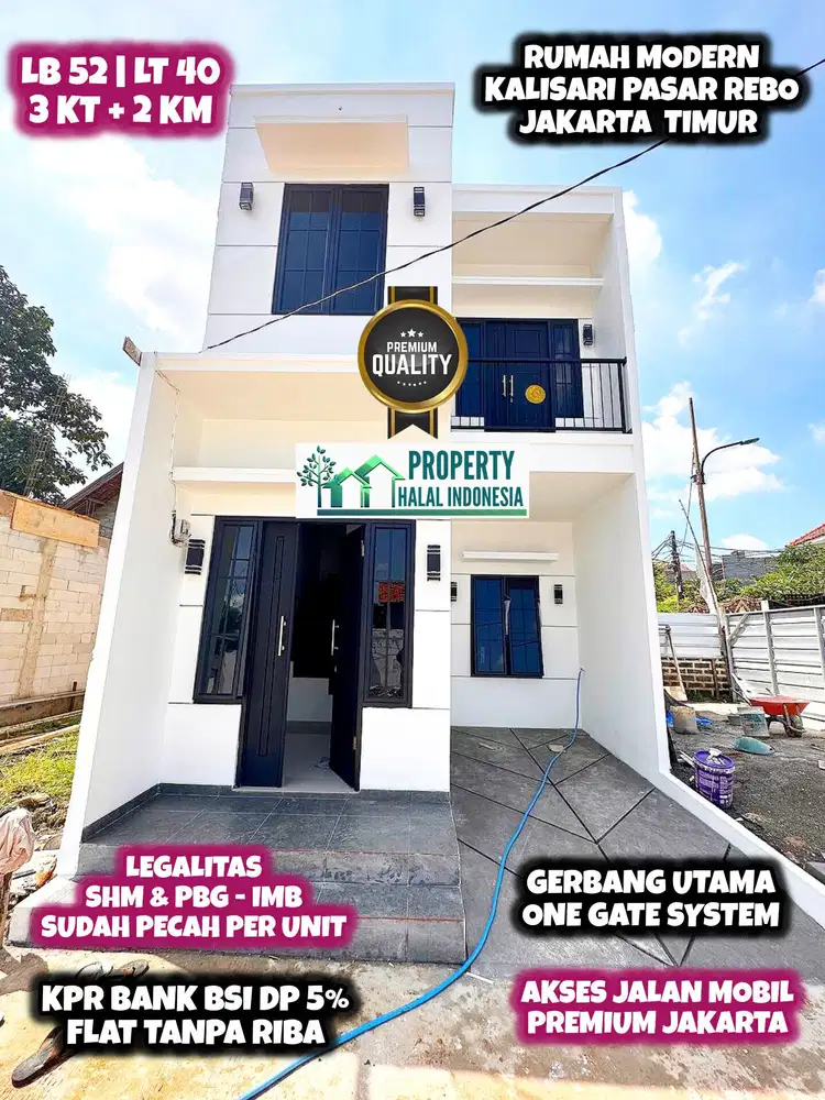 Jual Rumah Modern Kalisari Pasar Rebo Jakarta Timur - KPR BSI DP 5%