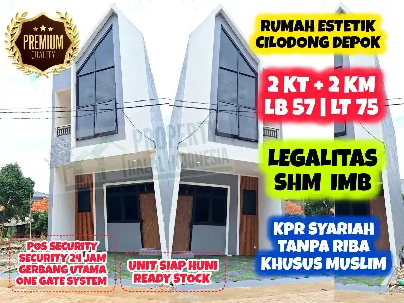 Jual Rumah Modern Siap Huni Cilodong Depok SHM IMB KPR Tanpa Riba