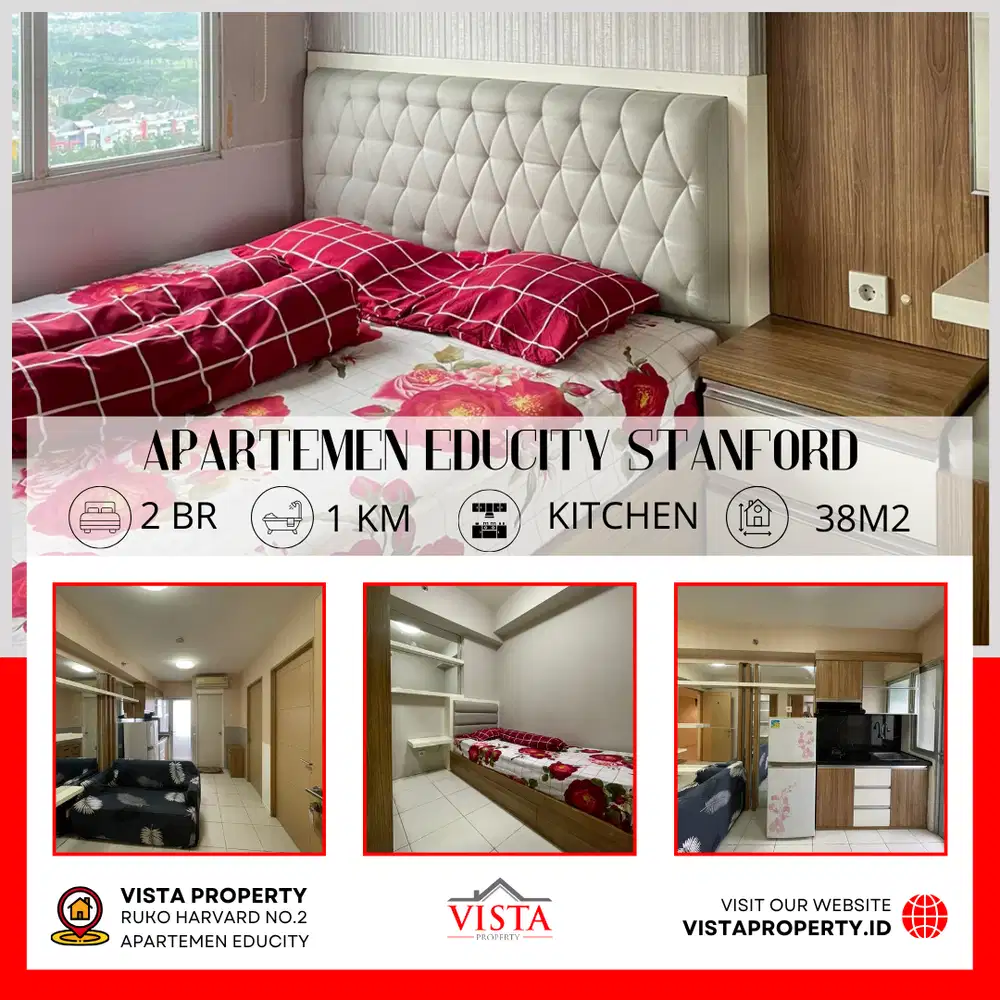 Disewakan Apartemen Educity Stanford Type 2BR Furnish - Vista Property
