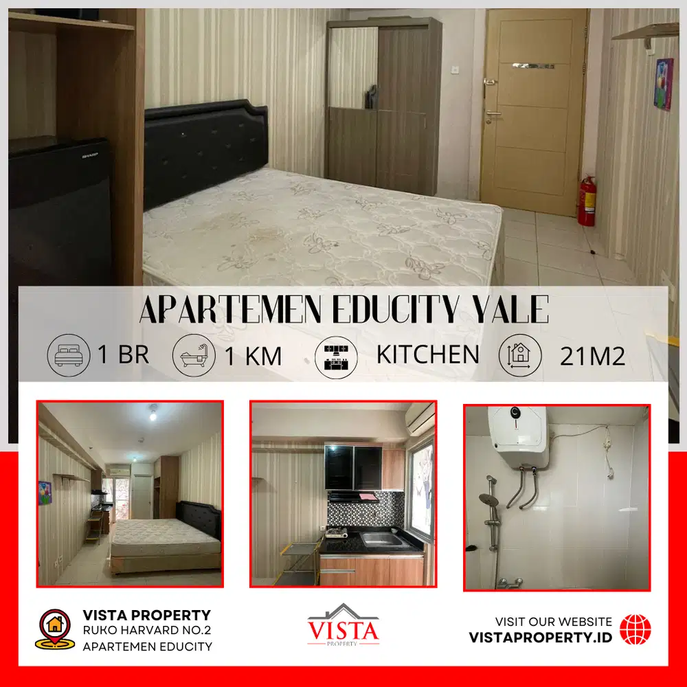 Disewakan Apartemen Educity Yale Type Studio - Vista Property