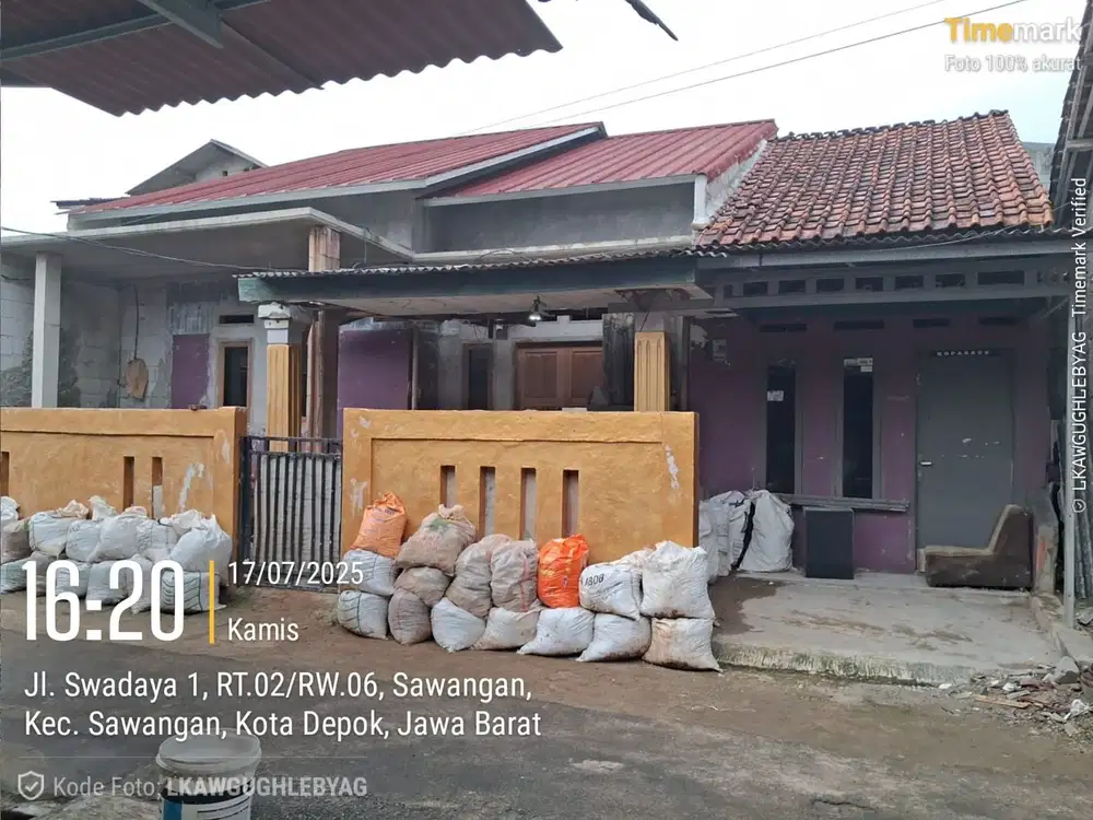 Dijual Rumah Murah Masuk Mobil di Jl Swadaya 1 RT02/06 Sawangan Depok